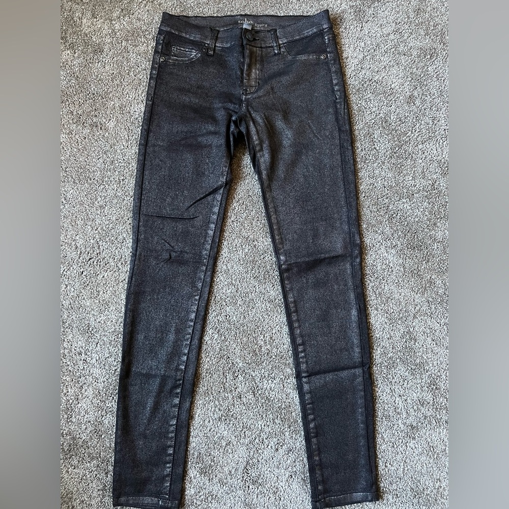 Soho Jeans NY&Co black metallic jeggings